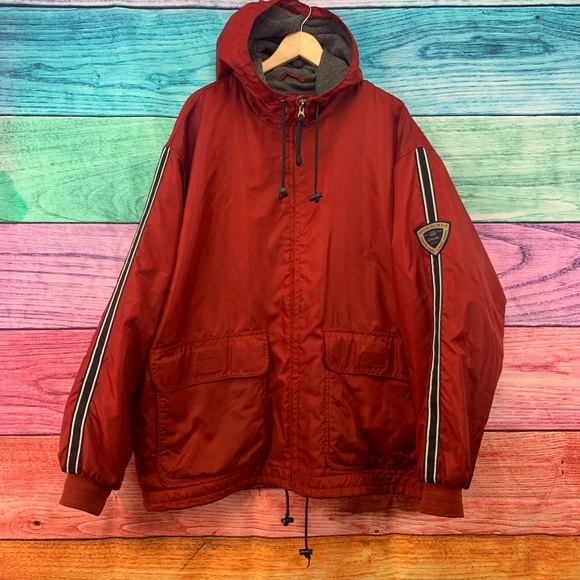 ABERCROMBIE & FITCH men’s red waterproof windproof varsity winter jacket - Picture 14 of 14